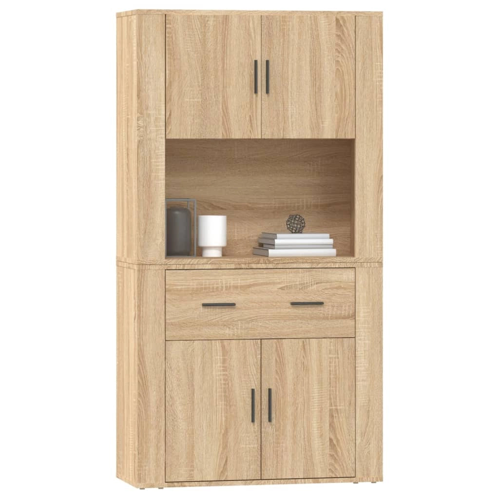 Buffet credenza cassettiera armadio mobile contenitore organizer cucina soggiorno salotto legno ingegnerizzato Sonoma alto marrone 02_0034216