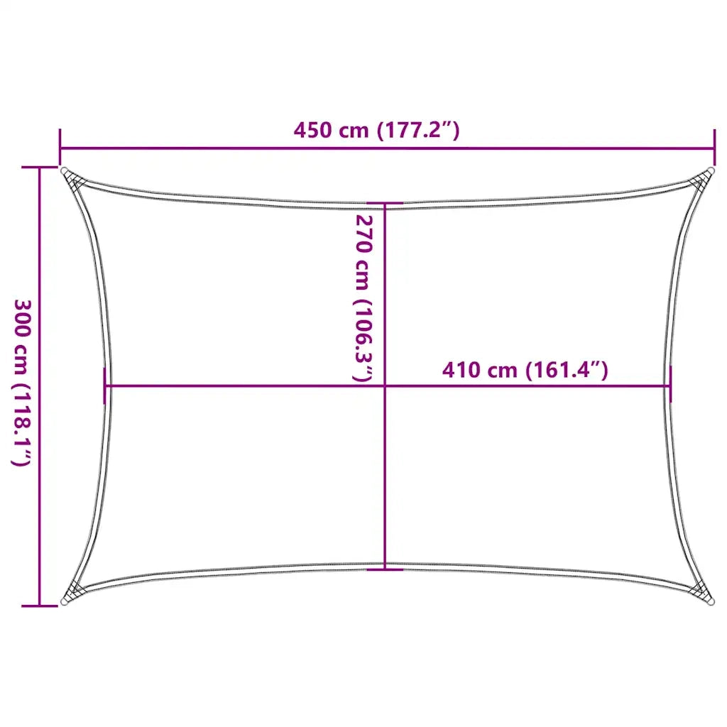 Vela Parasole 160 g/m² Rettangolare Arancione 3x4,5 m in HDPE 311678