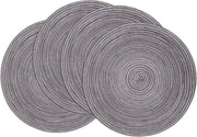 Set di Sostegni Sferici - 4 Pezzi - Design Tessuto Resistente al Calore - Mix Cotone Poliester - 38 Cm di Diametro Grigio - Set da 4 Pezzi - Per Tavola da Pranzo Festa e Uso Giornaliero
