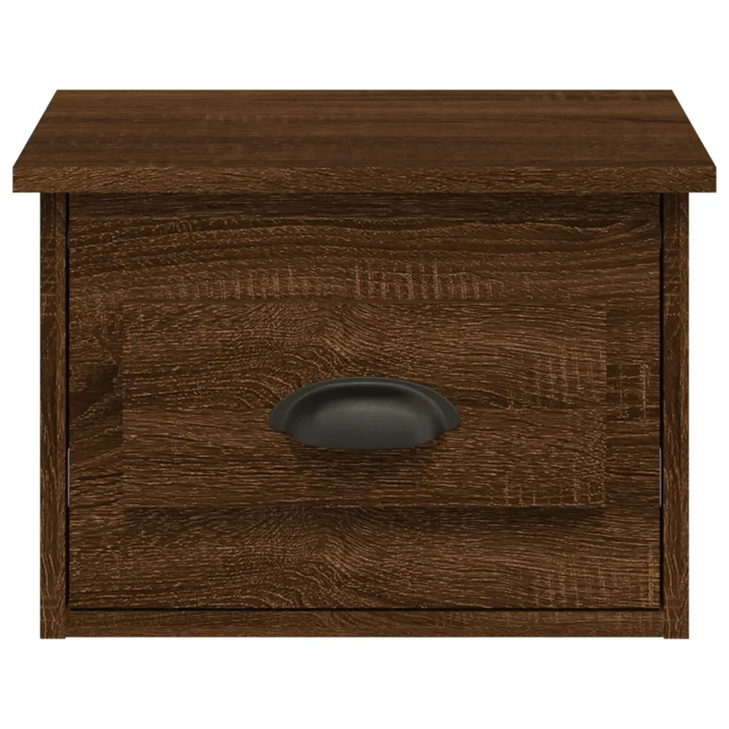 Comodino | Armadio da Notte | Mobiletto da notte a Parete Rovere Marrone 41,5x36x28 cm