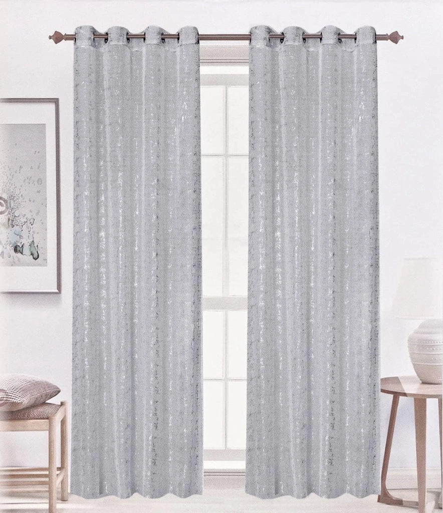 Tende Porta Finestra Occhielli Coppia Moderna 140x280 Cm Semitrasparente Interno Grigio