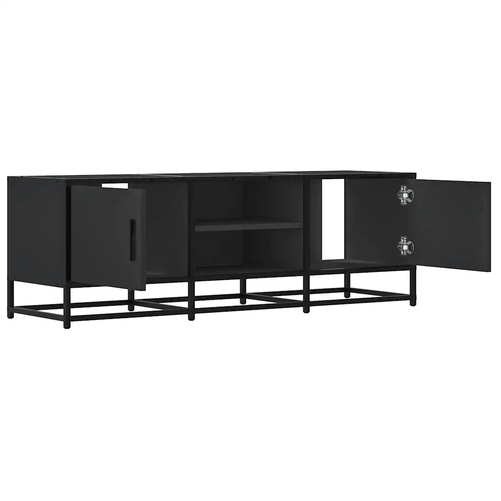 Mobile Porta TV-Mobile per TV-Credenza TV Nero 120x35x41 cm in Truciolato e Metallo