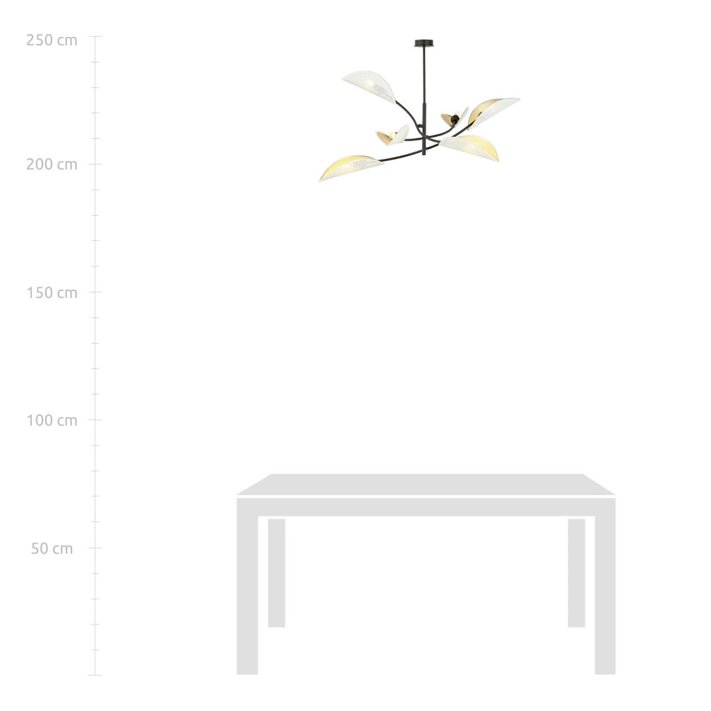 Lampadario Emibig Lotus 6 luci E14 bianco/oro dimmerabile