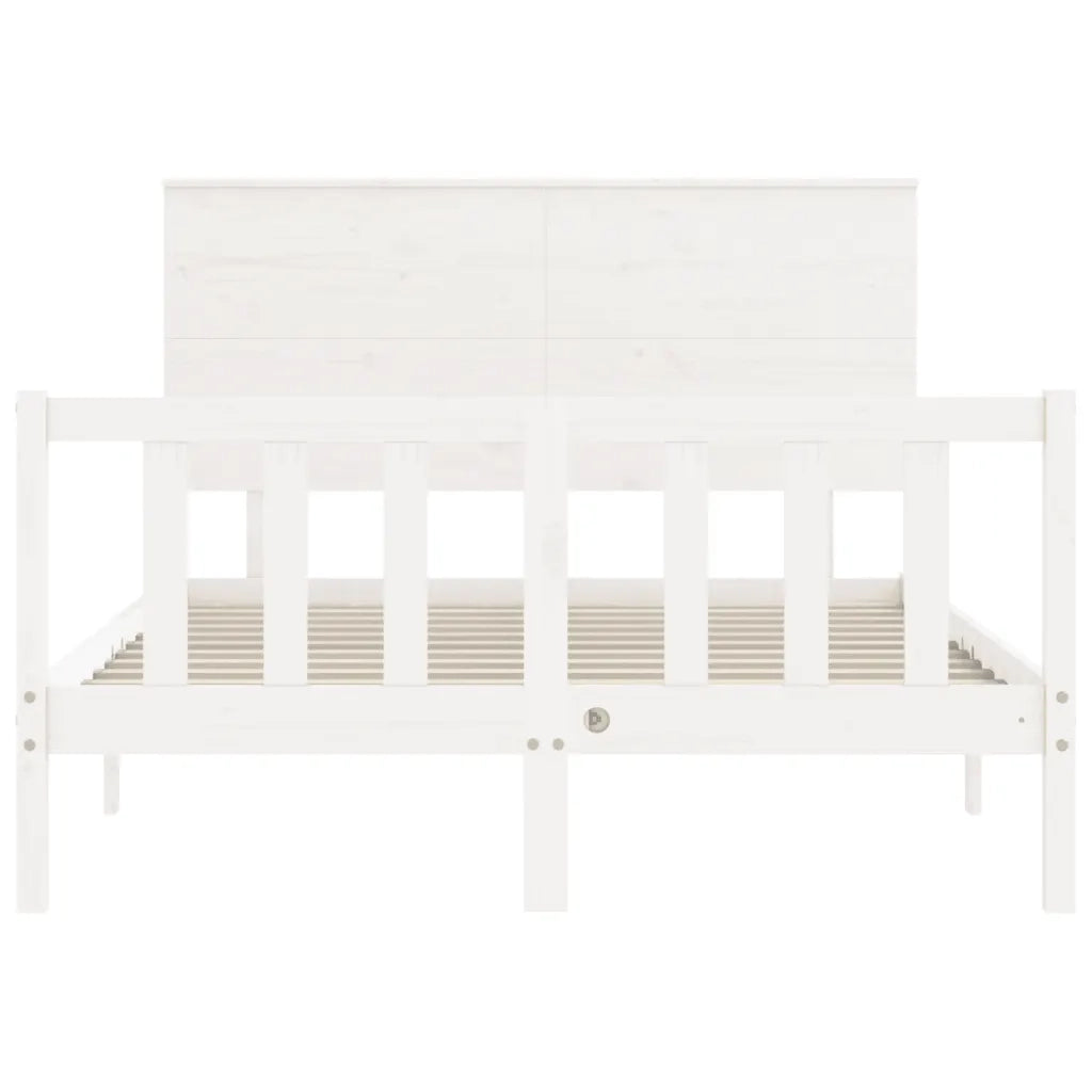 Giroletto senza Materasso-Struttura Letto Bianco 120x200 cm Legno Massello Pino 184754