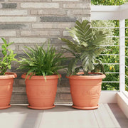 Vaso Rotondo per Fiori 6 pcs Rosso Mattone Ø 34 x 28 cm 42020282