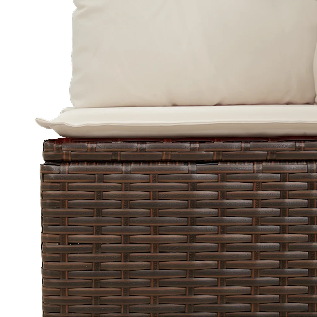 Sedia Giardino Senza Braccioli con Cuscini Polyrattan Marrone CFW6584731
