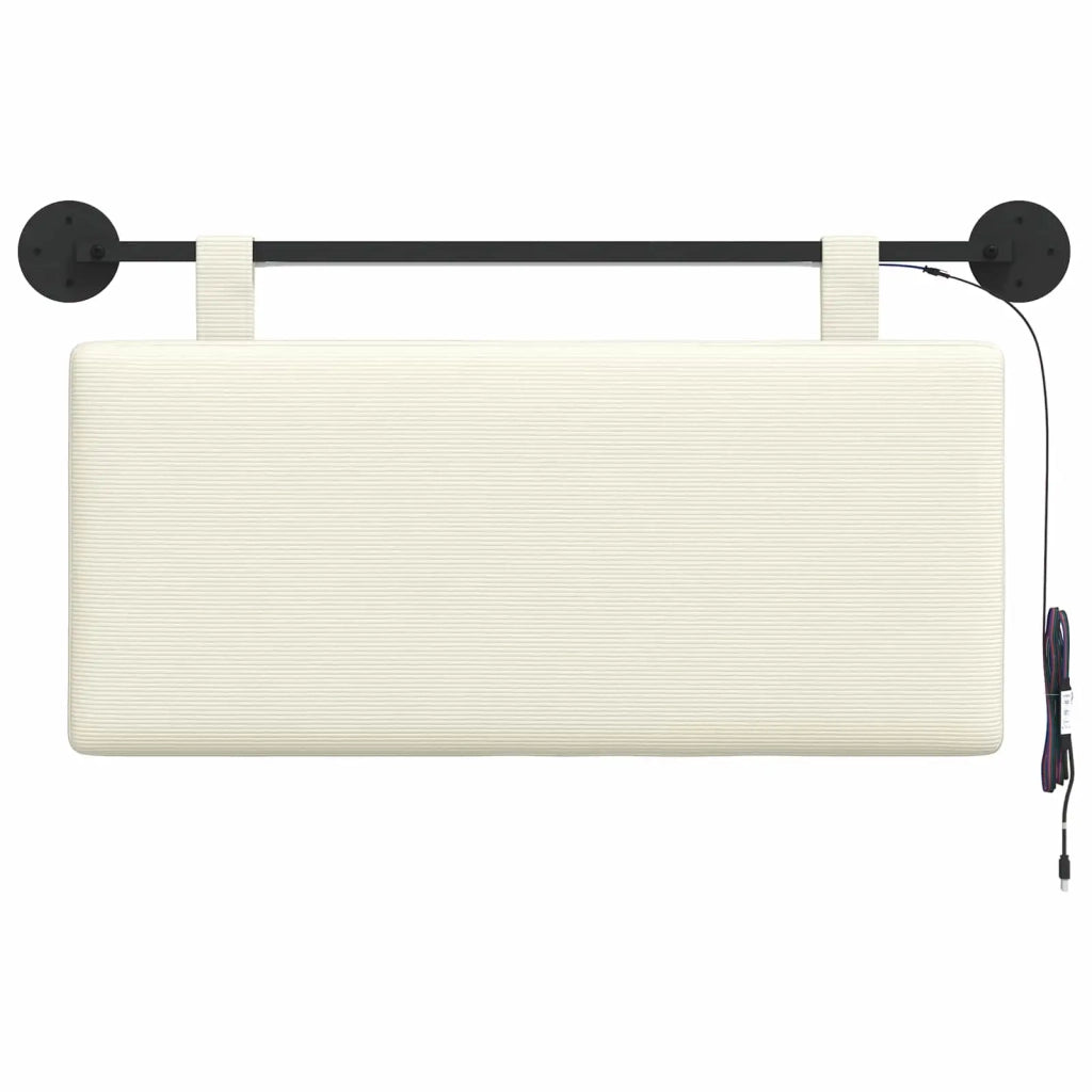 Testiera sospesa Con luce LED Crema Tessuto in Cords
