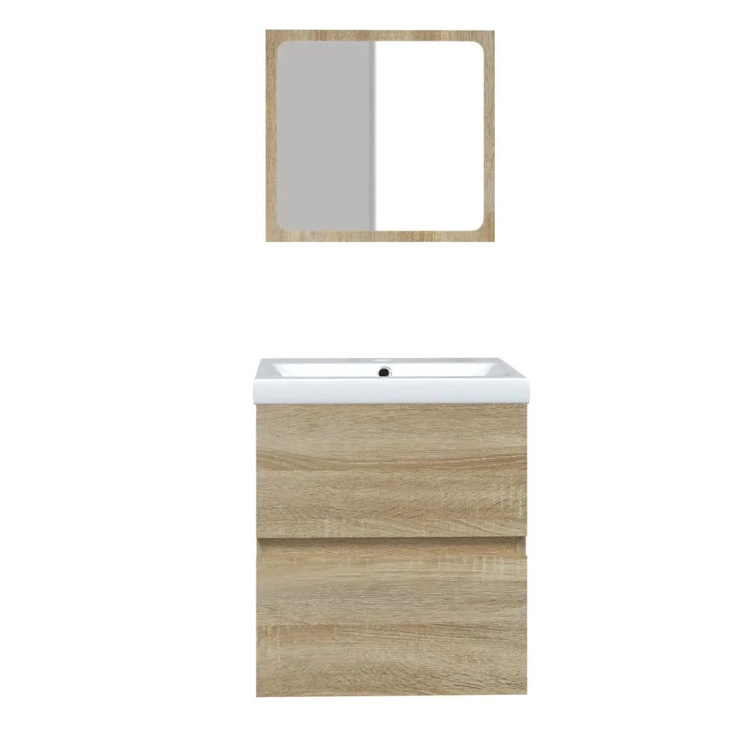 Mobile da Bagno con Lavabo e Specchio Rovere Sonoma 3114173