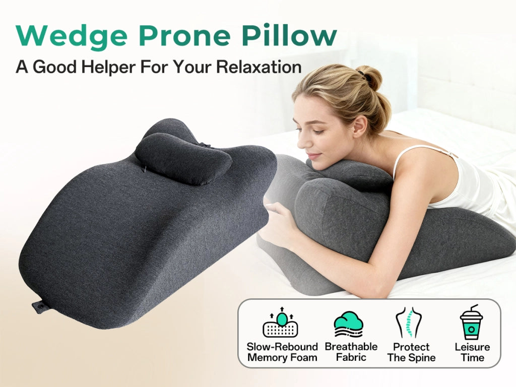 Cuscino ergonomico in memory foam ¨C Minimal ¨C grigio scuro, per sollievo reflusso e dolori schiena