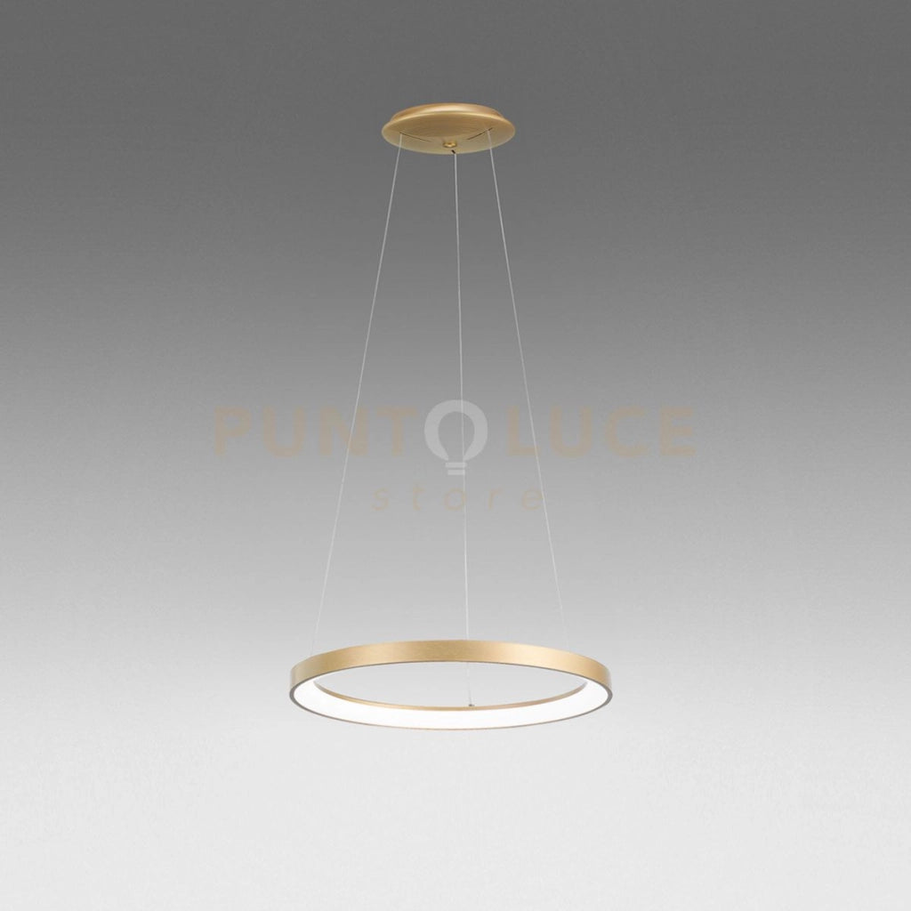 KRIZIA S/M SOSPENSIONE COLORE ORO A LED 3000K 2800LM 50W DIMMERABILE IN ALLUMINIO D.58CM
