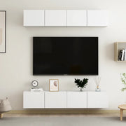 Mobili TV 4 pz Bianchi 80x30x30 cm in Legno Multistrato 3074451