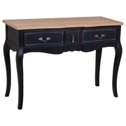 Console in legno laccato nero invecchiato con 3 cassetti 115x50x80h cm