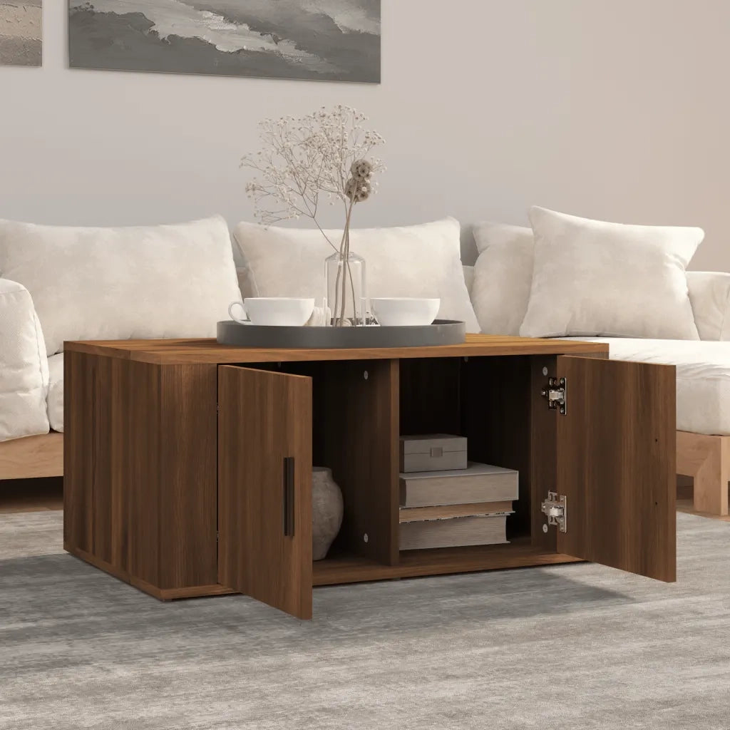 Tavolino da salotto | Tavolino da caff¨¨ | Tavolino da Soggiorno Rovere Marrone 80x50x36cm Legno Multistrato