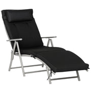 Chaise Longue Pieghevole con Materasso ¨C zephmum ¨C 7 Posizioni Nero Tessilene Poliestere