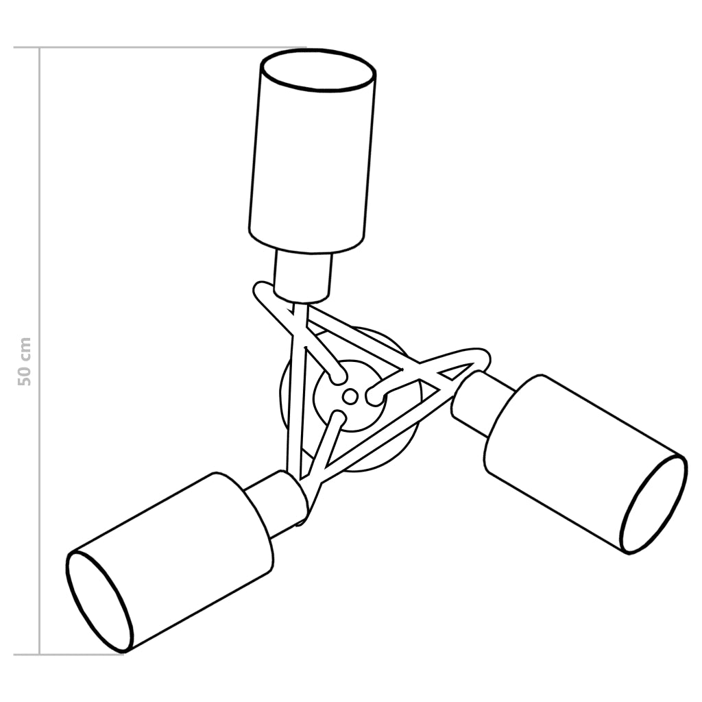 Lampadario Paralume in Ceramica a Cono Bianco 3 Lampadine E14 CFW1492235