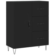 Credenza | Madia | Buffet da pranzo | Armadio da pranzo Nera 69,5x34x90 cm in Legno Multistrato