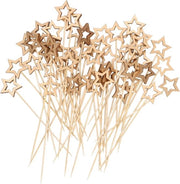 Set di 50 Stelle in Oro per Cocktail - Decorative Stelle per Snacks e Bevande - Ideali per Feste e Compleanni.