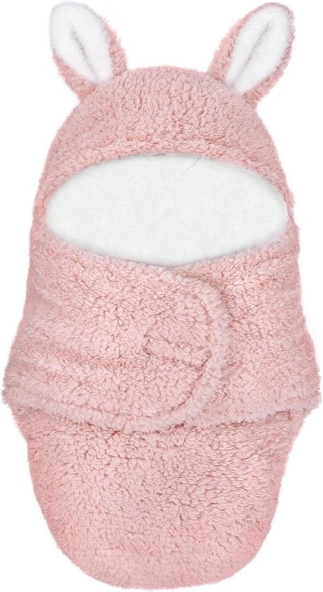 Deken caldo e soffice per bambini, con cinturino di gomma - coperta per neonati - set di accessori per neonati - 37 x 60 cm - regalo per bambini (rosa)