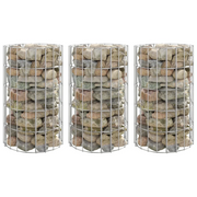 Fioriere Gabbione Circolare 3 pz in Acciaio Zincato Ø30x50 cm 152019