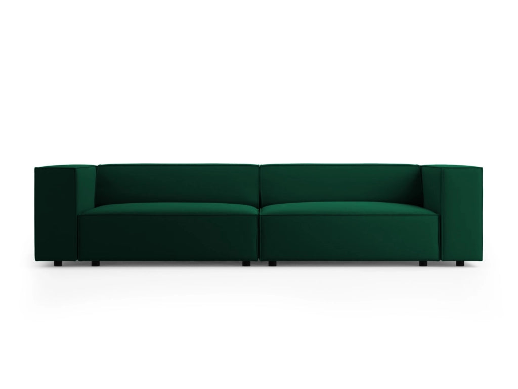Cosmopolitan Design - Divano "Arendal" 4 posti in velluto verde bottiglia 
