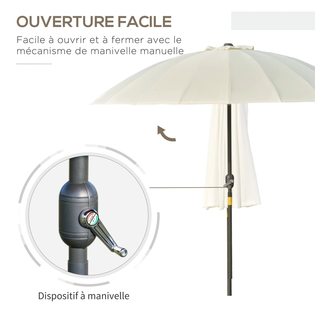 Parasole da giardino rotondo inclinabile ¨C zephmum ¨C 2.5 m beige metallo fibra di vetro