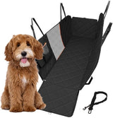 Hondendeken per auto e sedile posteriore - 137 x 47 cm - Nero - copertura protettiva - asciugamano per cani per auto - comprensivo di cintura per cani e sacchetti di immondizia gratuiti con contenitore di conservazione