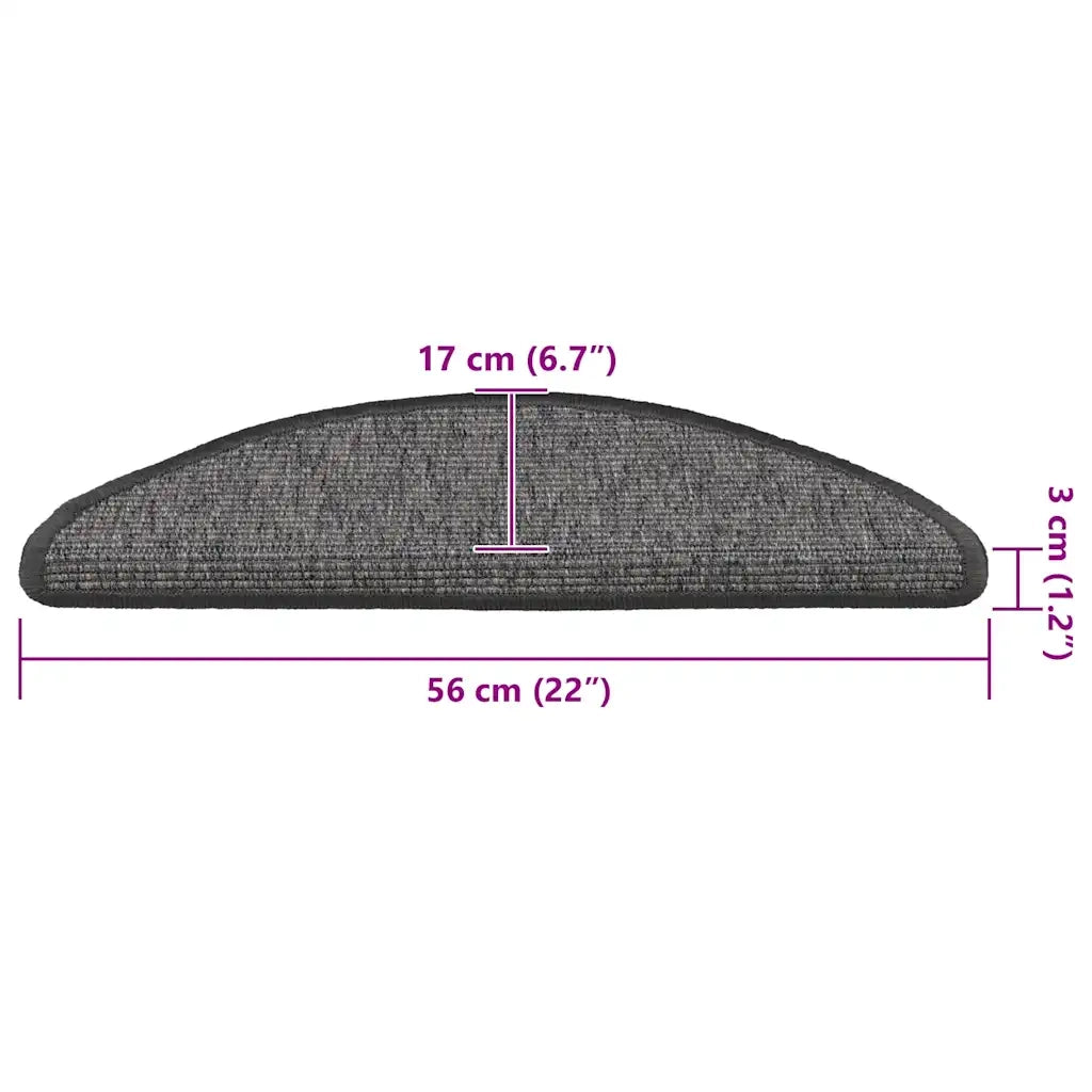 Tappetini per scale 15 pz | Gradini per Scale 56x17x3 cm Beige e Grigio Semicircolari