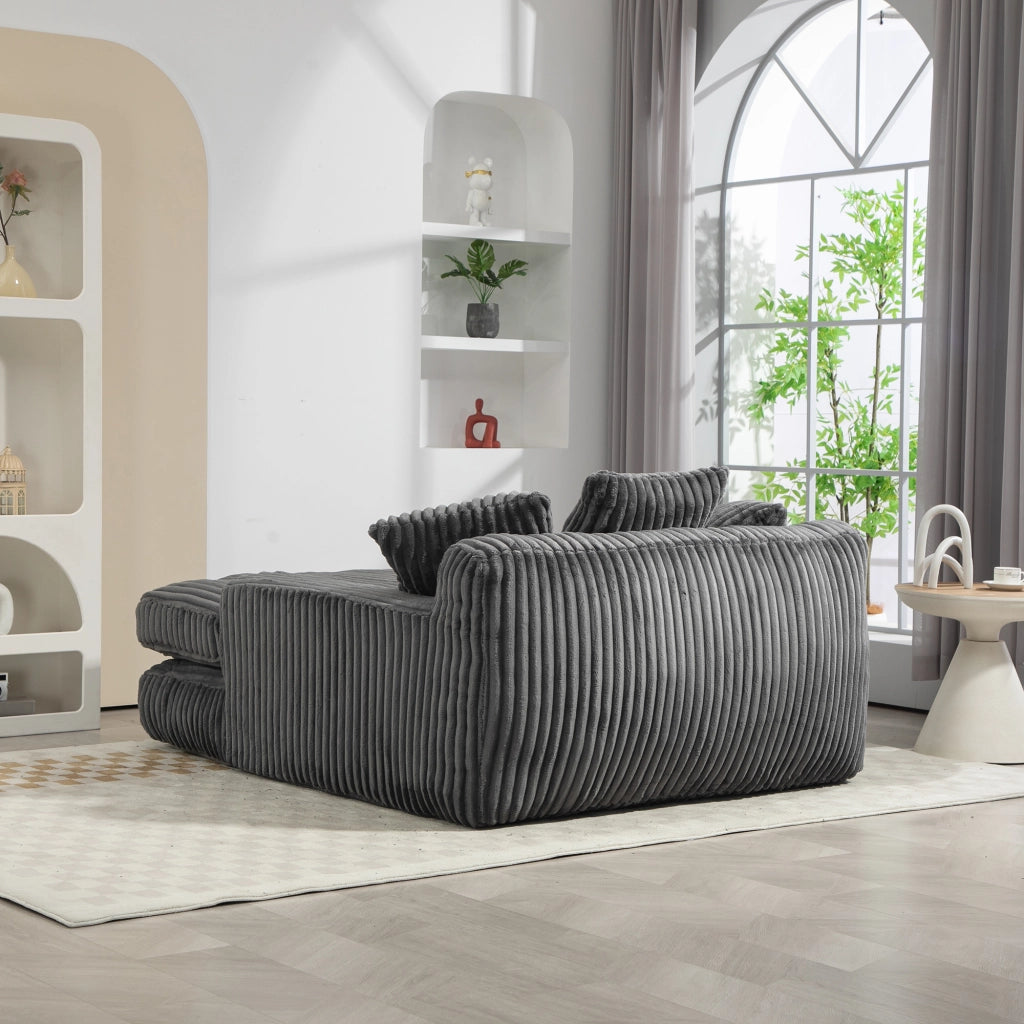 Divano letto moderno - Zephmum- 3 cuscini morbidi colore grigio scuro
