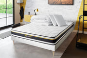 Pacchetto letto completo - Materasso 140x190cm + Box spring con doghe (in kit) + 2 cuscini + Piumino - Soft