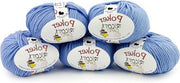 Poker a Maglia Merino - filato merino per aghi da cucire - morbido e deformabile - alta qualità - prodotto in Italia - 5 pezzi azzurro chiaro - 16