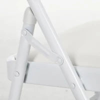 Set 2 Sedie Pieghevoli Imbottite in Finta Pelle PU e Metallo, 45x46x78 cm, Bianco