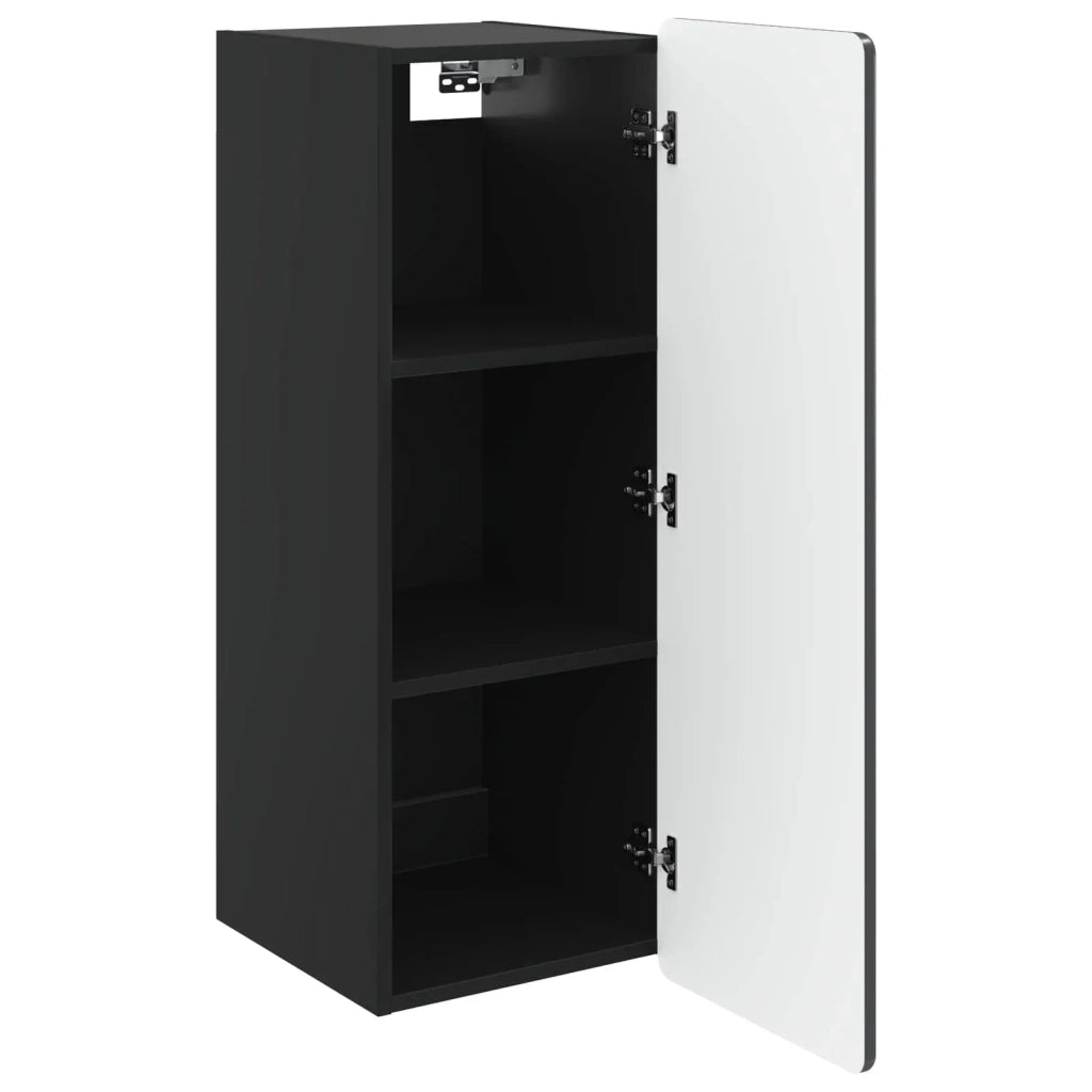 Mobiletto a muro Nero 33 x 34,5 x 94 cm Legno ingegnerizzato 898246