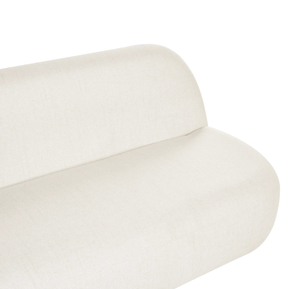 Divano a 2 posti in tessuto Loveseat Schienale basso stile Moderno Minimalista Bianco sporco