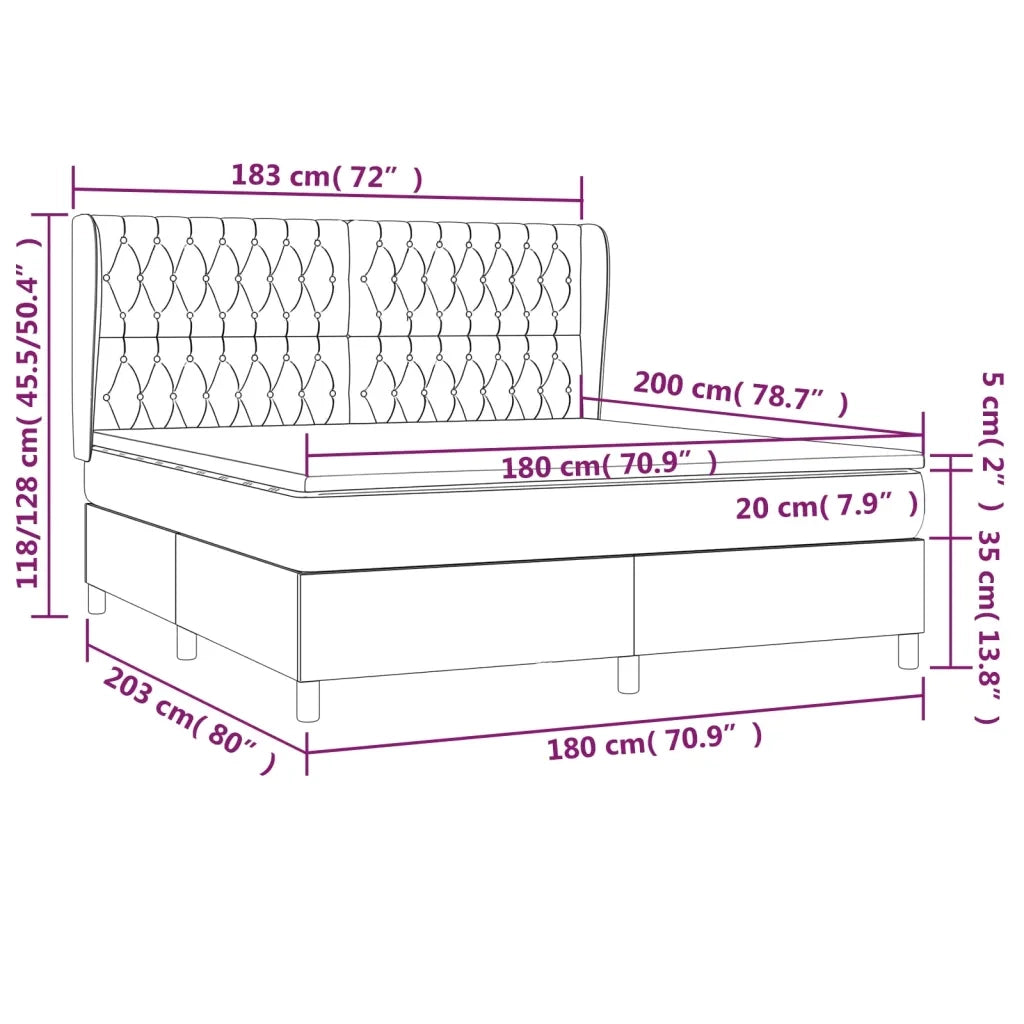 Giroletto a Molle con Materasso Tortora 180x200 cm in Tessuto 3128785