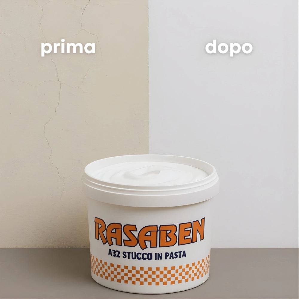 Stucco pronto in pasta riempitivo bianco per rifinitura muri *** formato 1 kg, confezione 1