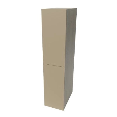 Colonna per lavanderia H 180 cm effetto pietra e ante in tortora Wanda