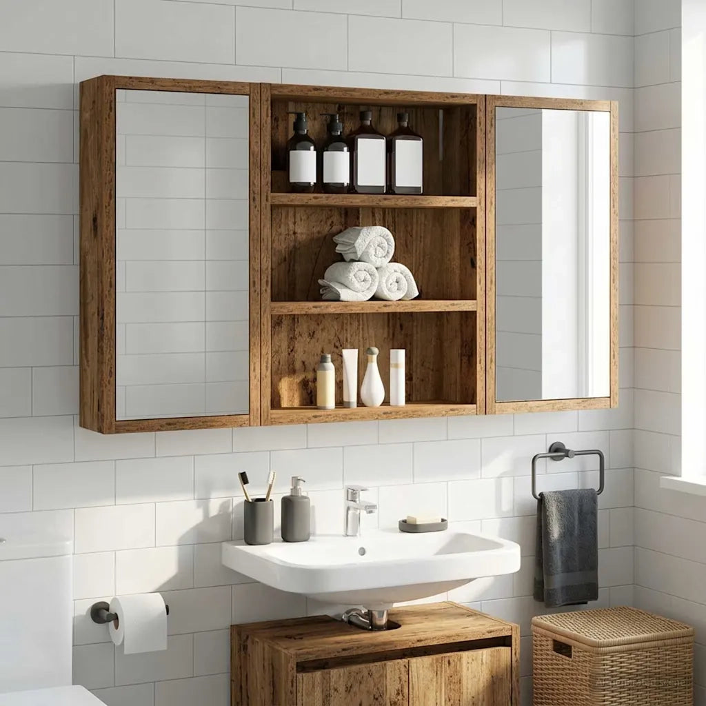 Armadio da bagno a muro Legno vecchio 40 x 10 x 50 cm 889349