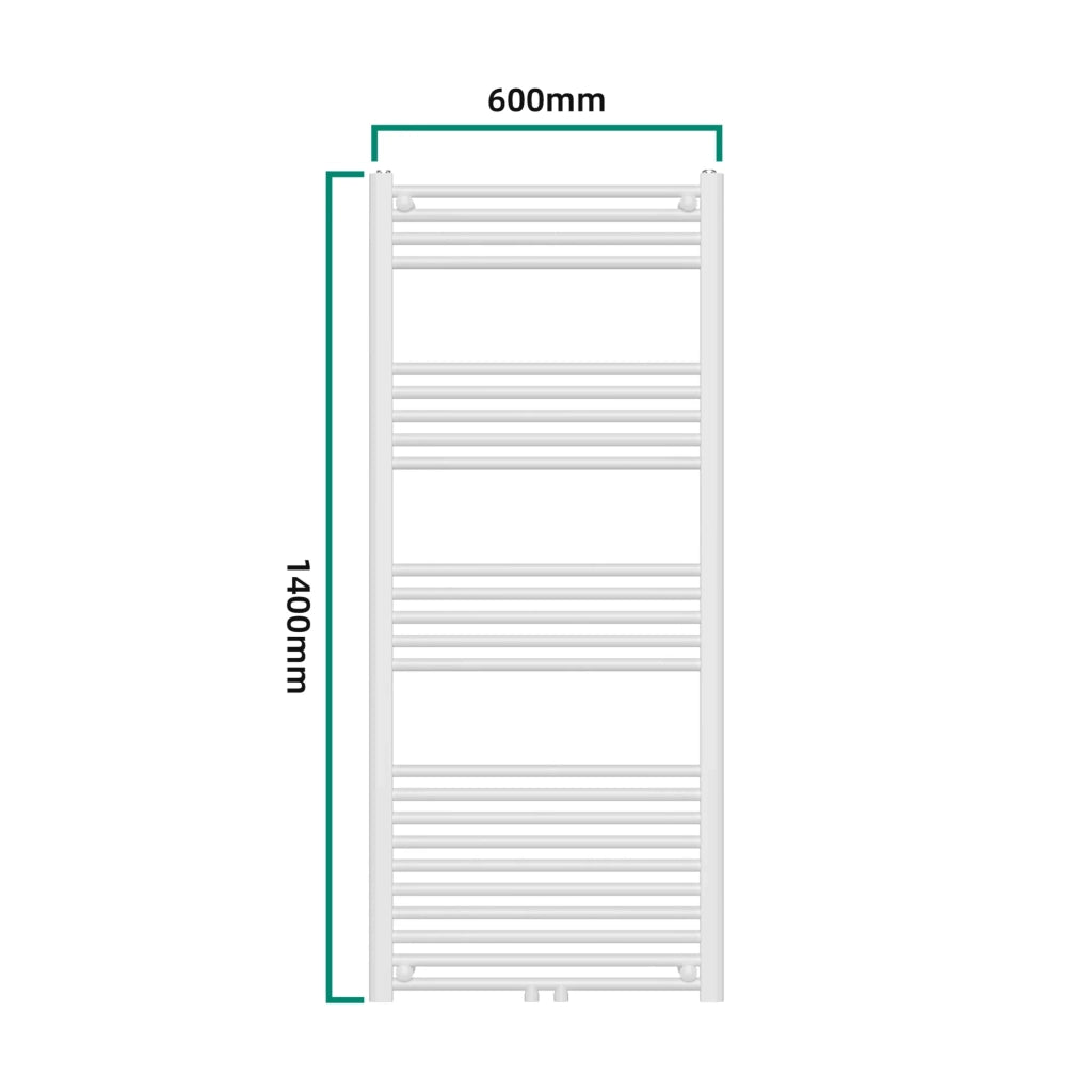 Radiatore scaldasalviette da bagno acciaio 140 x 60 cm bianco 03_0010423