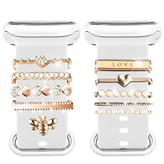 Ornamento per orologio - Accessorio per orologio Apple - Decorazione metallica - 22 millimetri - Accessorio per bracciale - 10 magie
