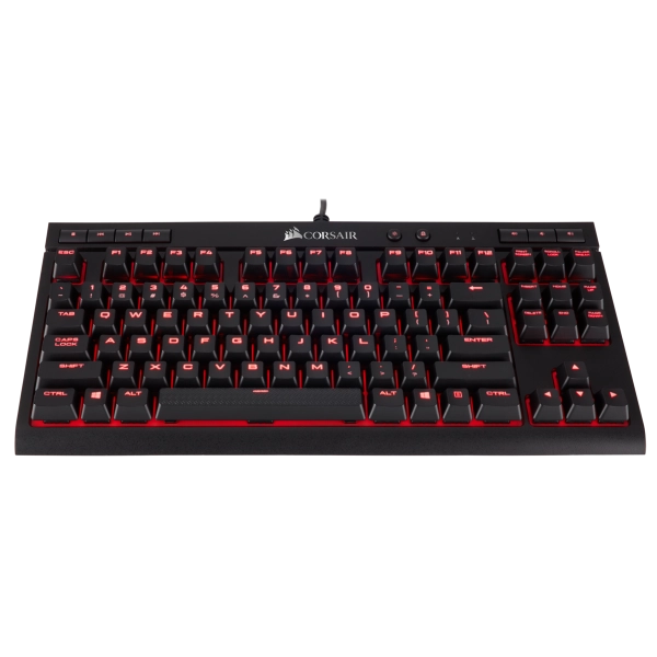 La tastiera CORSAIR K63 e' priva di tastierino numerico e presenta switch meccanici CHERRY MX Red per il massimo delle prestazioni. La retroilluminazione brillante a LED rossi per ciascun tasto consente una regolazione dell'illuminazione.
