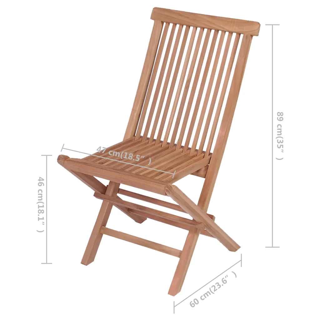 Sedie da Giardino Pieghevoli 4 pz in Legno Massello di Teak 43040