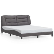 Letto matrimoniale | Letto per adulti | Giroletto senza Materasso Hvar Grigio 160x200 cm in Similpelle