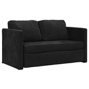 Divano letto | Sof¨¤ letto | Letto singolo da Terra 2 in 1 Nero 122x204x55 cm Velluto