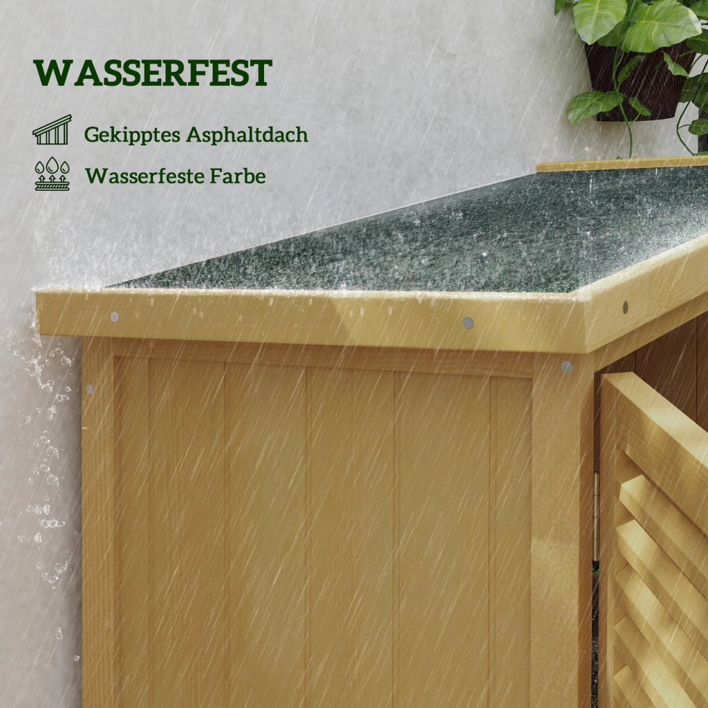 Mobile da giardino 2 ante con serratura ¨C Xylo ¨C legno pino 87x46,5x160 giallo chiaro