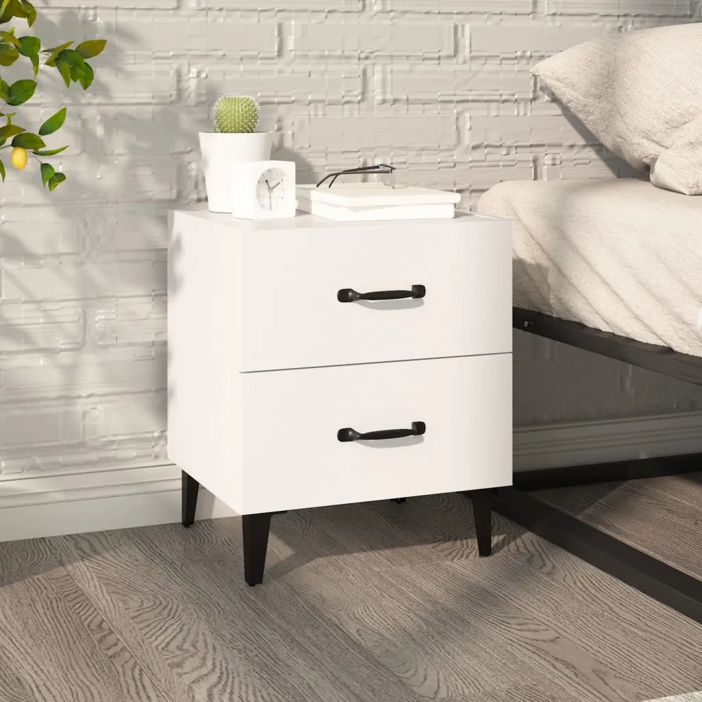 Comodino-Tavolino da notte Bianco 40x35x47,5 cm 232430