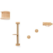 Accessori per gatti da parete cartello e mensole 37 x 24 x 112 cm con tiragraffi e amaca stile naturale 20_0010020