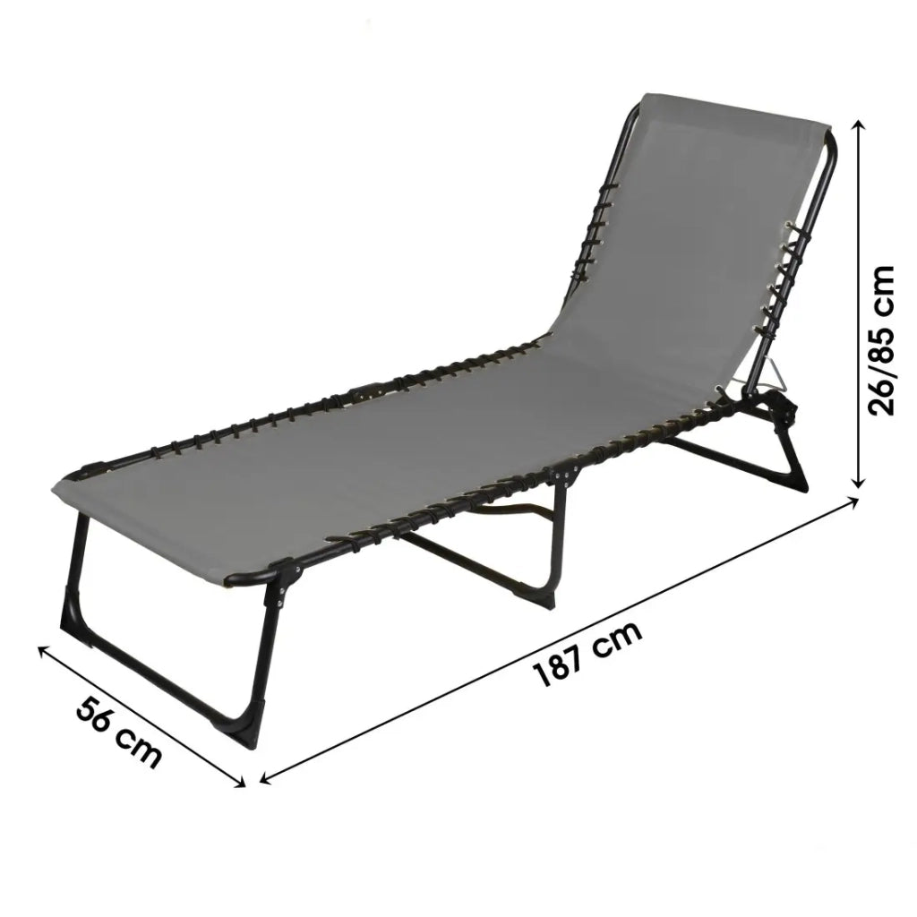 Lettino / Sdraio colore grigio 187x85x56 cm