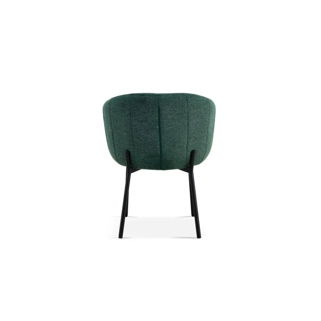Sedia SEVILLA – Tessuto verde – Piedi in metallo nero – H79 x L57 x P62 cm