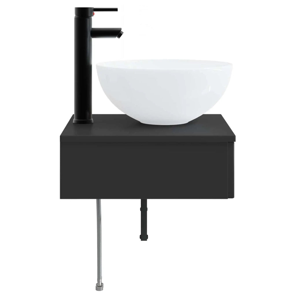Lavabo da Parete Nero 40 x 41 x 40,5 cm Legno ingegnerizzato