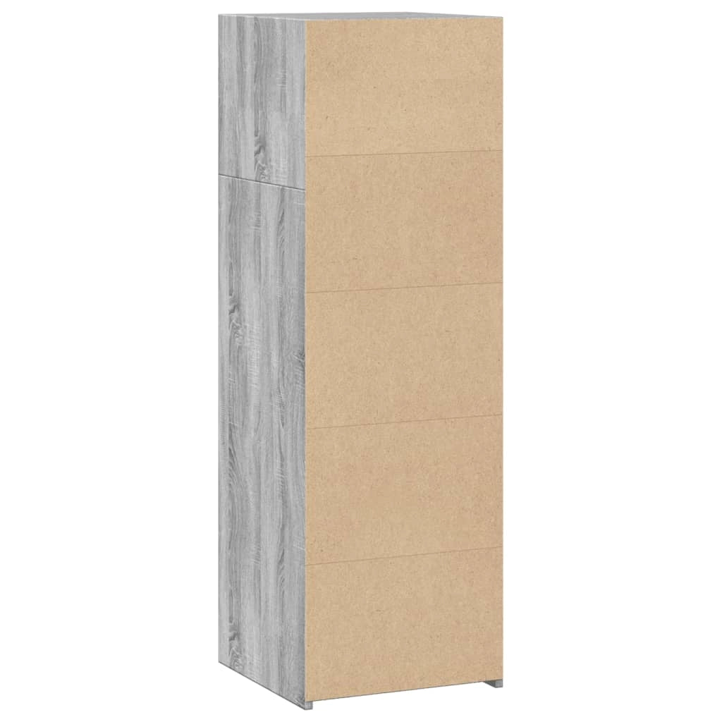 Buffet credenza cassettiera armadio mobile contenitore organizer cucina soggiorno salotto rovere Sonoma alto 40 x 41 x 124 cm legno ingegnerizzato grigio 02_0035360